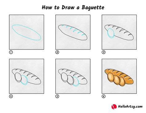 How to Draw a Baguette - HelloArtsy