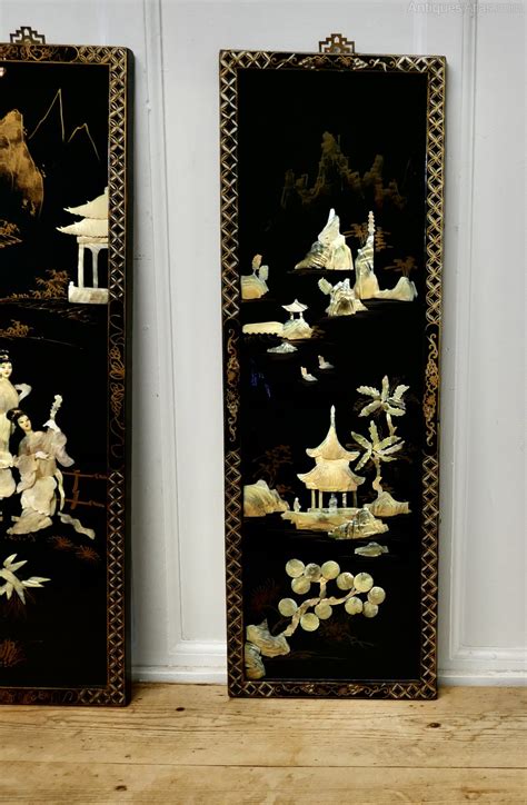 Antiques Atlas Japanese Lacquered Decorated Wall Panels