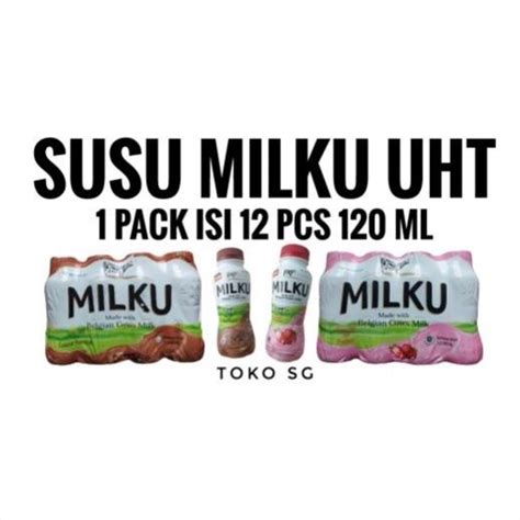 Jual MILKU SUSU UHT 1 Pack Dus Isi 12 Botol 200 Ml Shopee Indonesia