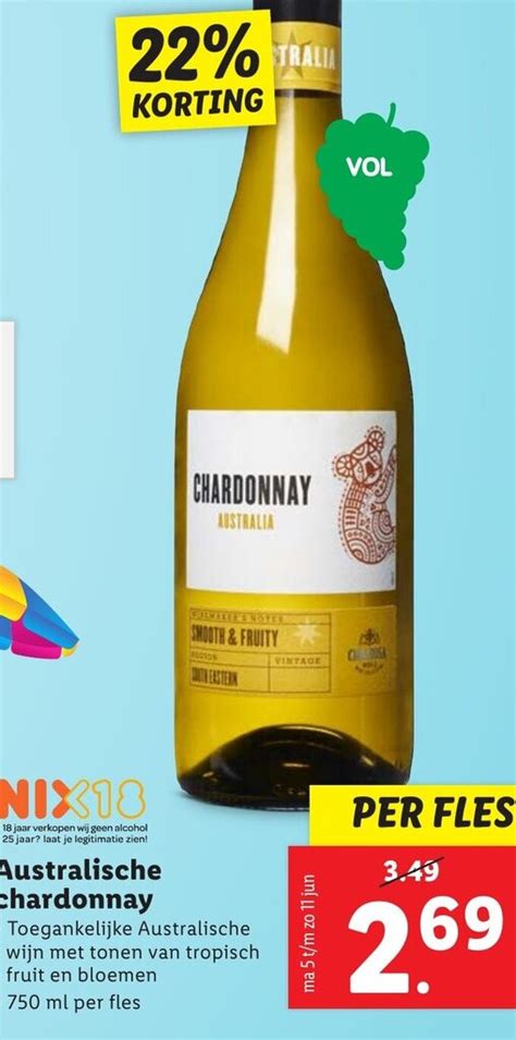 Australische Chardonnay 750 Ml Aanbieding Bij Lidl