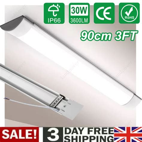 Ft Led Strip Lights Batten Tube Light Office Shop Garage Ceiling Lamp