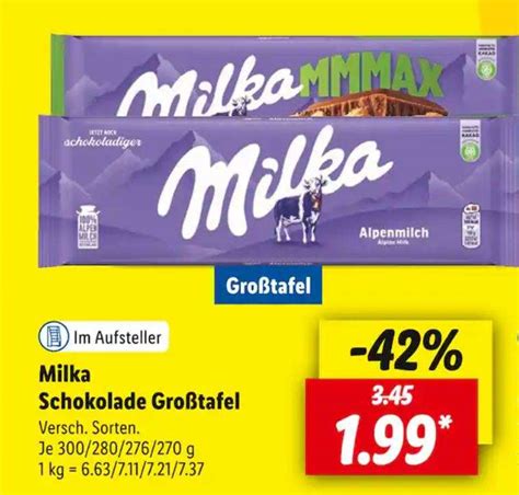 Milka Tafelschokolade versch Sorten nur 1 99 bei Lidl Lidl für 1 95