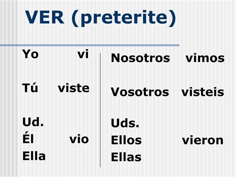 PPT - Irregular Preterite Verbs: Ir, Ser, Hacer, Ver, Dar PowerPoint Presentation - ID:6597185