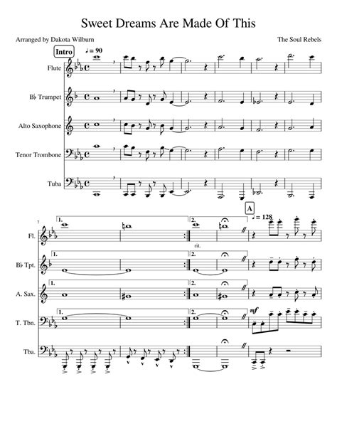 Sweet Dreams Are Made Of This Sheet Music For Tuba Flute Trumpet