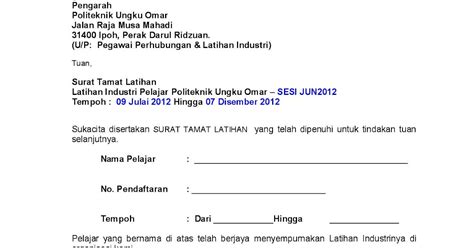 Contoh Surat Tamat Pekerjaan