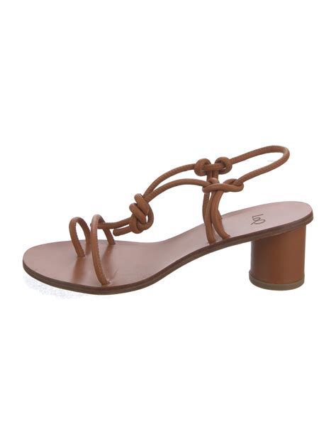 Loq Leather T Strap Sandals Brown Sandals Shoes Wloqq21570 The Realreal