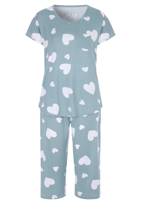 Womens Sage Heart Soft Essential Pyjamas Peacocks