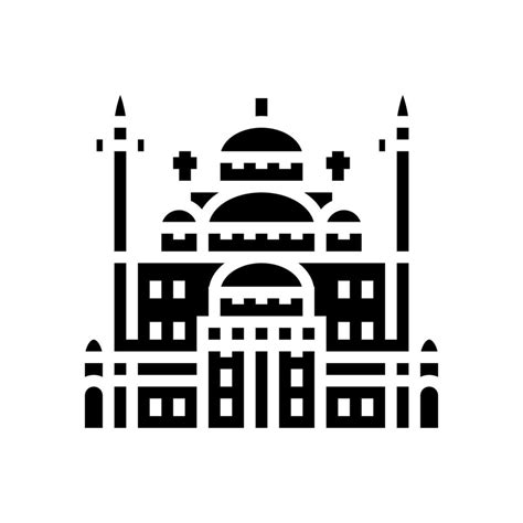 Suleiman Pasha Mosque Glyph Icon Vector Illustration Vector