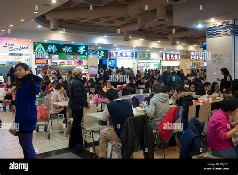 Diners In The Busy Food Court Of The New World Mall In The Flushing