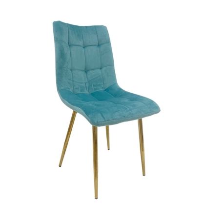 Silla Scherry Metal Dorado Tejido Velvet Verde Agua