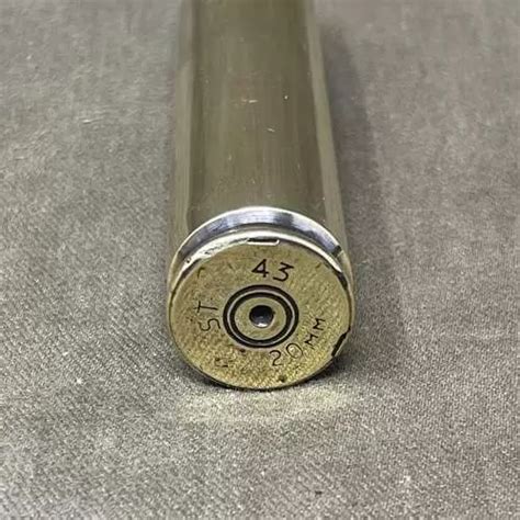 Ww2 1943 British Dated 20mm Ammunition Shell Casing In Ammunition