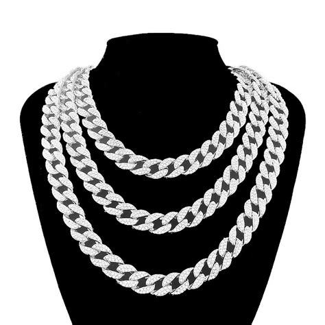 Collier Argent Grosse Maille Bijou Tendance