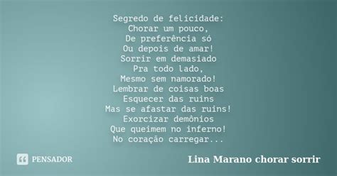 Segredo De Felicidade Chorar Um Pouco Lina Marano Chorar Sorrir