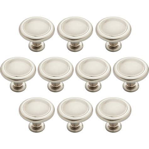 Franklin Brass Round Ringed 1 25 In Brushed Nickel Round Cabinet Knob 10 Pack In The Cabinet