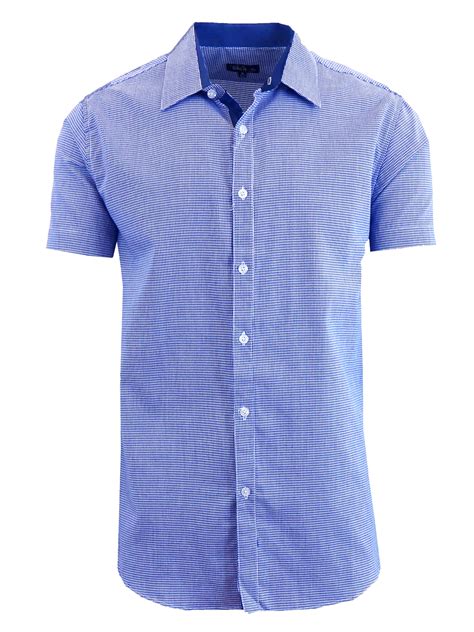 Mens Short Sleeve Slim Fit Casual Dress Shirts S 2xl