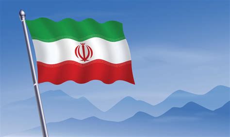 Iran Flag With Background Of Mountains And Sky 20712163 Vector Art At