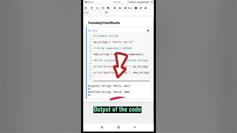 Python String Swapcase Method Python Tutorial For Beginners Yasirbhutta Pythonshorts Youtube