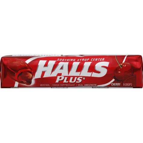 Halls Cough Suppressantoral Anesthetic Menthol Cherry 9 Each