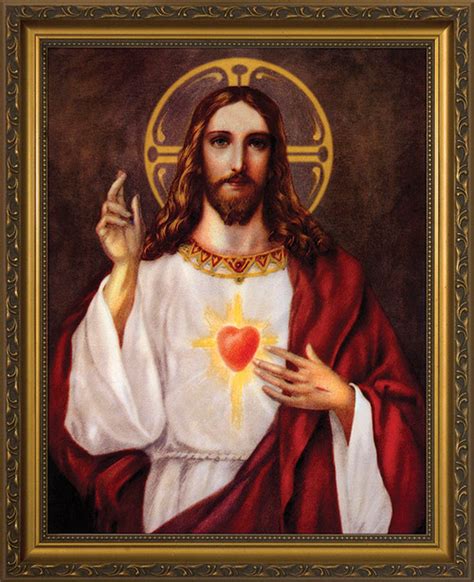 Traditional Sacred Heart Of Jesus Framed Art Catholic To The Max