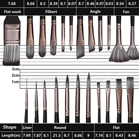 WESEEKART Set Kuas Lukis Cat Air Minyak Nylon Paint Brush 24 PCS MSA