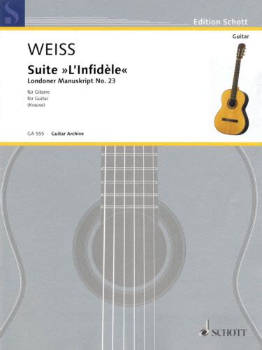 Silvius Leopold Weiss Suite L Infidele Classical Guitar Baroque Sheet