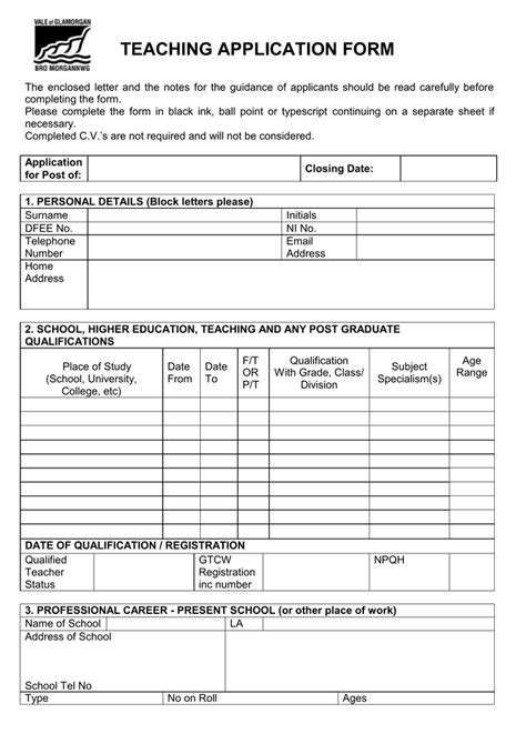 Pa Standard Teaching Application Fillable Form Printable Forms Free