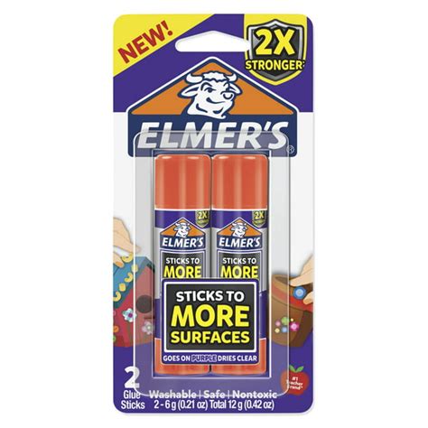 Elmers Extra Strength School Glue Sticks Washable 6 Gram 2 Count