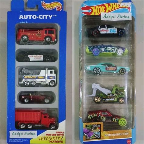 Jual Hotwheels Hot Wheels Gift Pack Isi Auto City Tow Demo Destruction Fire Eater Sheriff