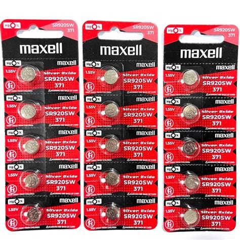 SR920SW 371 Maxell Battery Original 1 55v Silver Oxide Mercury Free