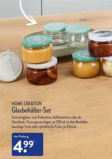 Home Creation Glasbehälter set Angebot bei ALDI Nord