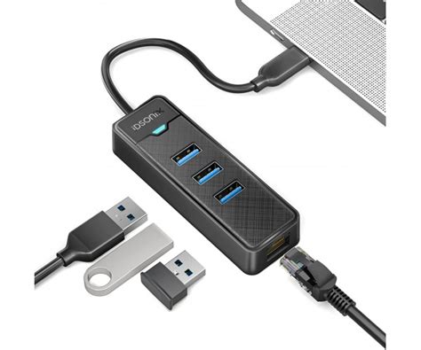 Adaptateur Usb C Vers Ethernet Idsonix 4 Ports Hub Usb 30 Avec 5gbps