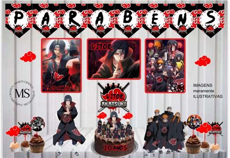 Kit Festa É Só Um Bolinho Akatsuki Elo7 Produtos Especiais