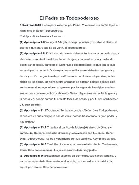 Jesús TodoPoderoso Como Dios Padre | PDF