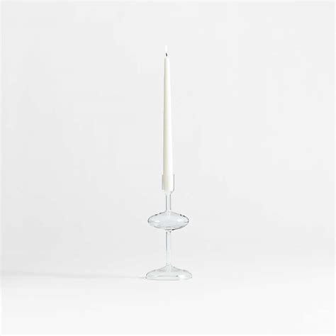 Venezia Small Clear Glass Taper Candle Holder Reviews Crate And Barrel Canada