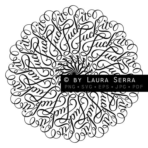 Fuck It Mandala SVG For Limited Commercial Use Etsy