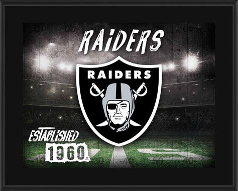 Las Vegas Raiders 105 X 13 Sublimated Horizontal Team Logo Plaque