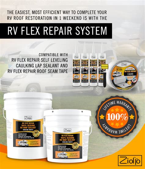 Rv Flex Repair Camper And Trailer Silicone Roof Sealant Coating Rv Flex Repair