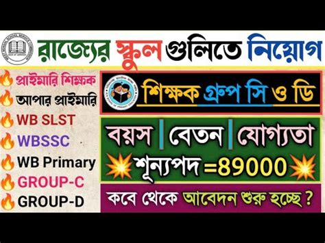 WBSSC Group C D New Vacancy WB Primary Upper Primary SLST