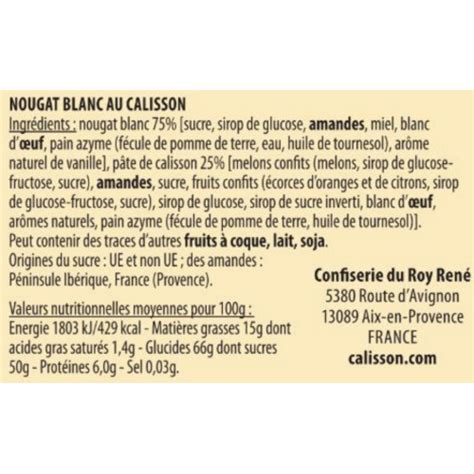 Nougat blanc de Provence au calisson Le Roy René