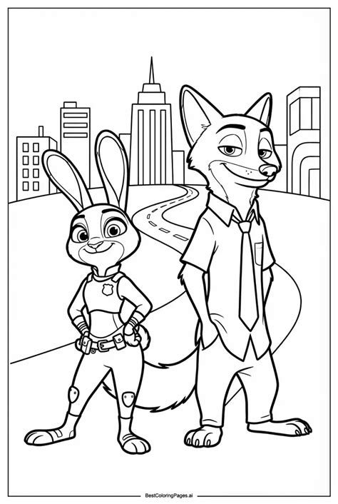 Desenho Para Colorir Zootopia - 38 páginas de Desenhos de Zootopia para Colorir para colorir (PDF e PNG ...