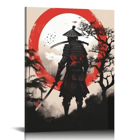 JEUXUS Japanese Samurai Wall Art Samurai Pictures Wall Decor Armored