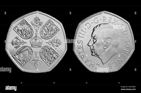 König charles 50p münze Schwarzweiß Stockfotos und bilder Alamy