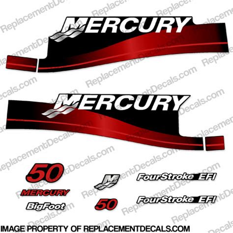 Kit Stickers Marine Engine Outboard Mercury 50 Hp Command Thrust PRO