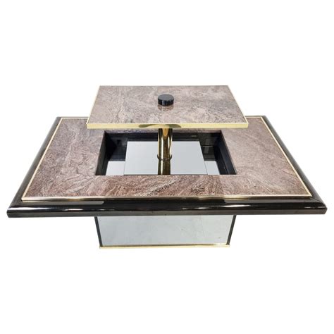 A Glass Cocktail Table with Hidden Interior Bar at 1stDibs