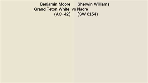 Benjamin Moore Grand Teton White AC 42 Vs Sherwin Williams Nacre SW