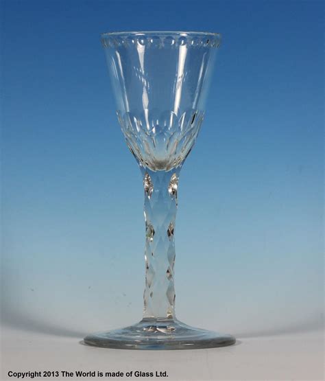 Oxo Engraved Facet Stem Wine Glass Rounded Funnel Bowl The World Is Made Of Glass