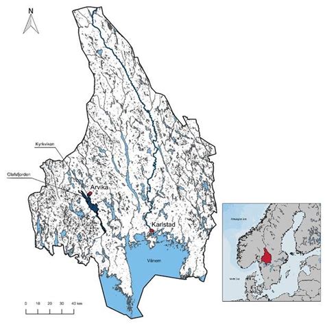 Map of the case study location Värmland and Arvika within the context ...