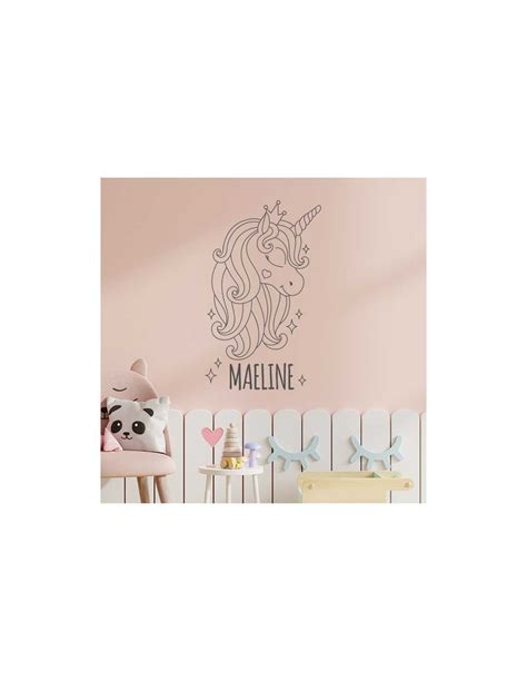 Stickers Licorne Avec Pr Nom Personnalis Stickers Chambre Fille