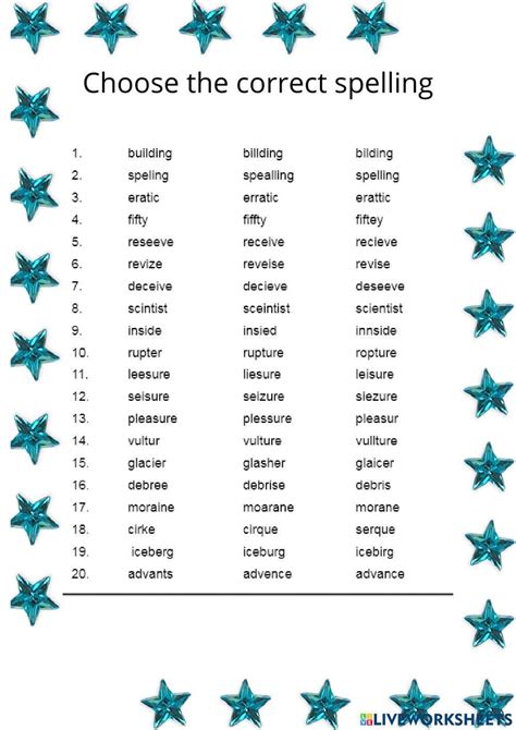 Choose The Correct Spelling Worksheet Live Worksheets Worksheets