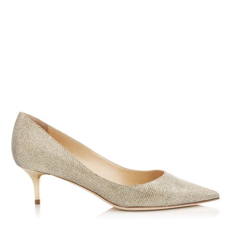 Jimmy Choo Aza Gold Lam Glitter Fabric Pointy Toe Pumps In Metallic Lyst